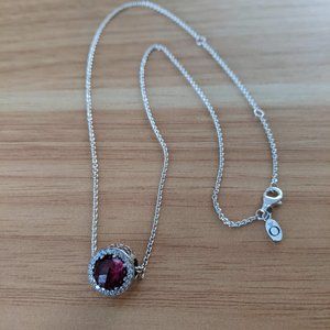 Pandora Ruby Red Silver Necklace